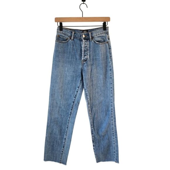 BDG Urban Outfitters Slim Straight Medium Wash Crop Button Fly Denim Jeans 25 - Picture 1 of 8
